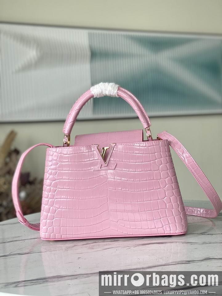 LV Replica Bags Capucines N93163 M48865粉鳄鱼纹31.5x20x11cm gf