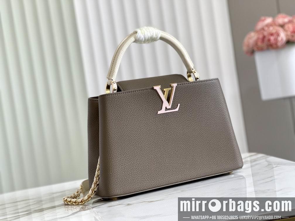 LV Replica Bags Capucines M48865卡其绿 31.5x20x11cm gf