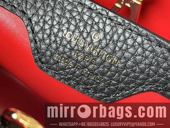 LV Replica Bags Capucines M48865黑拼奶白27x18x9cm gf