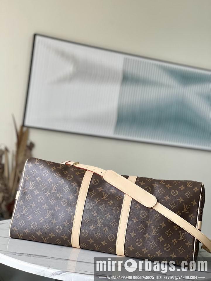 LV Replica Bags Keepall M41414老花黄 黑皮 55x31x26cm gf