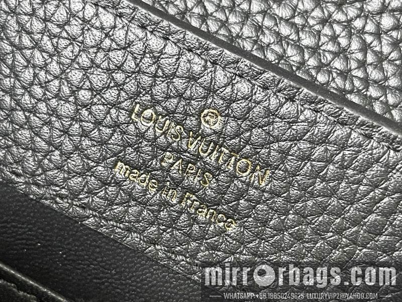 LV Replica Bags Capucines M21121黑拼银织带21x14x8cm gf