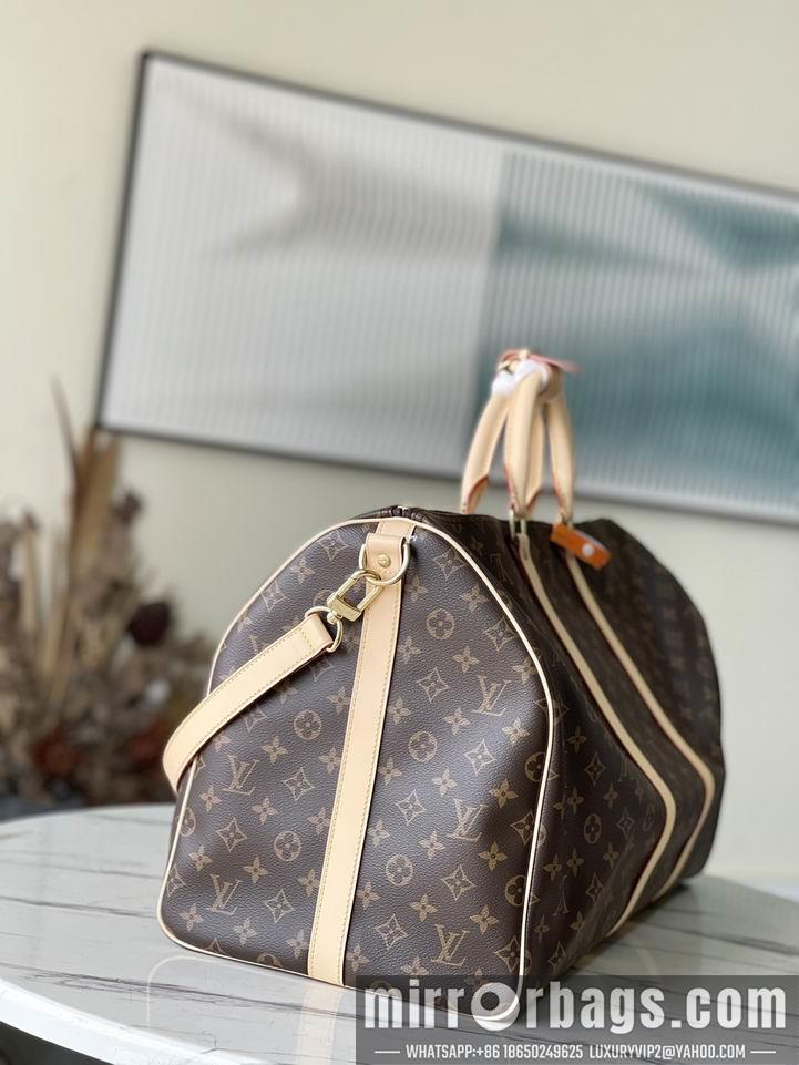 LV Replica Bags Keepall M41414老花黄 黑皮 55x31x26cm gf