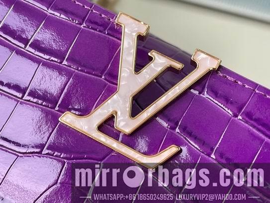 LV Replica Bags Capucines N81190金色 紫色鳄鱼贝母 27x18x9cm gf