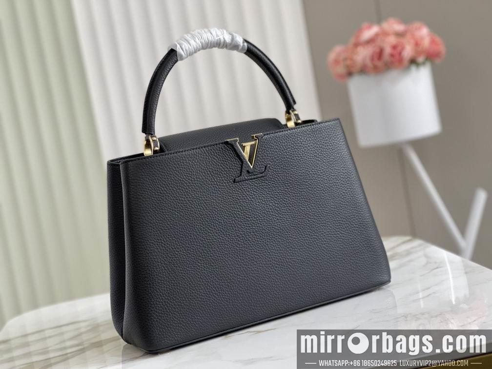 LV Replica Bags Capucines M42259 M48865黑色金扣36x23x14cm gf