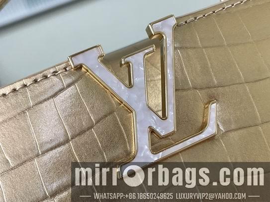 LV Replica Bags Capucines N81190金色 紫色鳄鱼贝母21x14x8cm gf