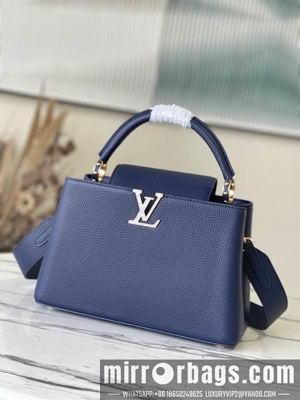 LV Replica Bags Capucines M21150深蓝拼贝母31.5x20x11cm gf