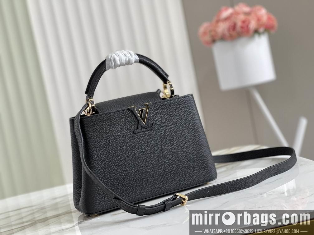 LV Replica Bags Capucines M42259 M48865黑色金扣27x18x9cm gf