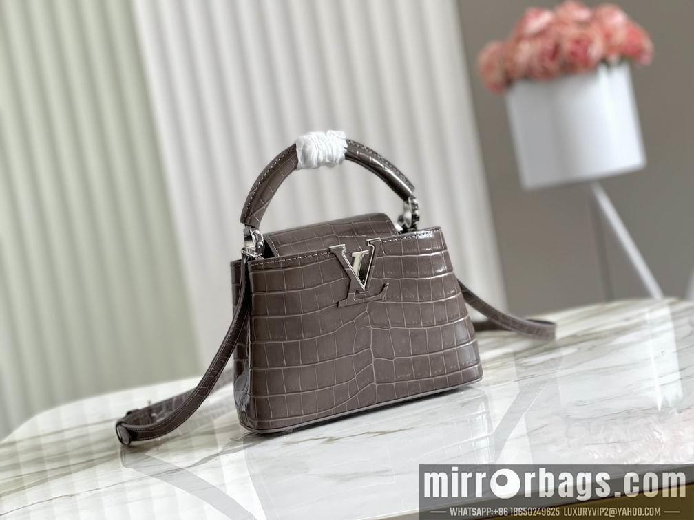 LV Replica Bags Capucines N94227 M48865深灰鳄鱼纹21x14x8cm gf