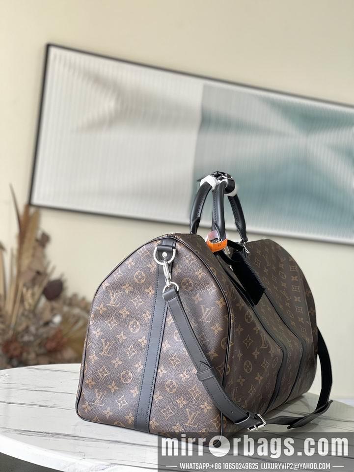 LV Replica Bags Keepall M41414老花黄 黑皮 55x31x26cm gf