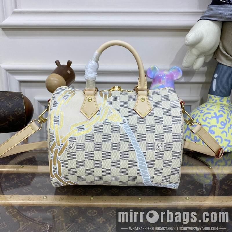 LV Replica Bags Speedy N40473白格丝印25x19x15cm gf