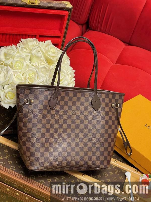 LV Replica Bags Neverfull N41358棕色棋盘格32x29x17cm gf