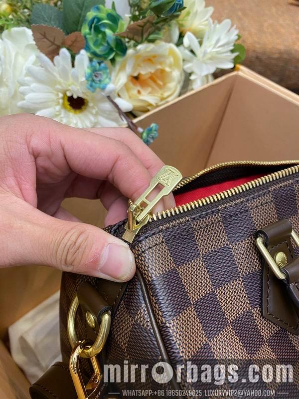 LV Replica Bags Speedy N41368咖啡格25x19x15cm gf