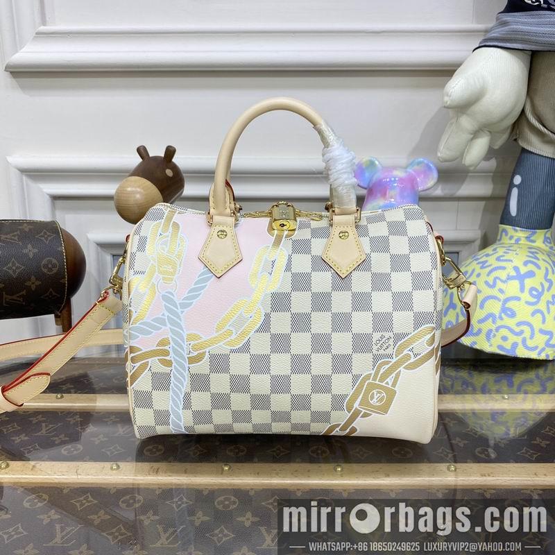 LV Replica Bags Speedy N40473白格丝印25x19x15cm gf