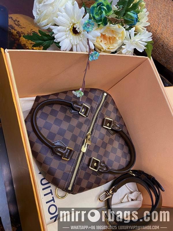 LV Replica Bags Speedy N41368咖啡格25x19x15cm gf