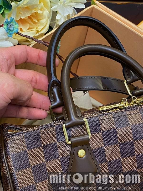 LV Replica Bags Speedy N41368咖啡格25x19x15cm gf