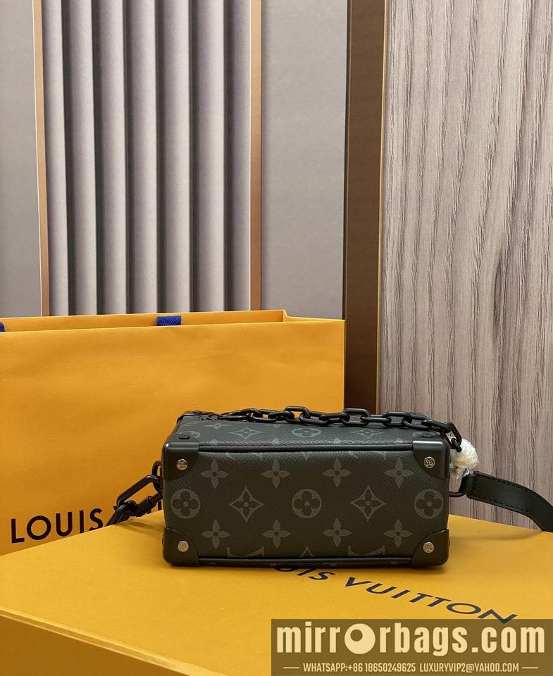 LV Replica Bags Mini Soft Trunk M44735黑花 18x13x8cm gf