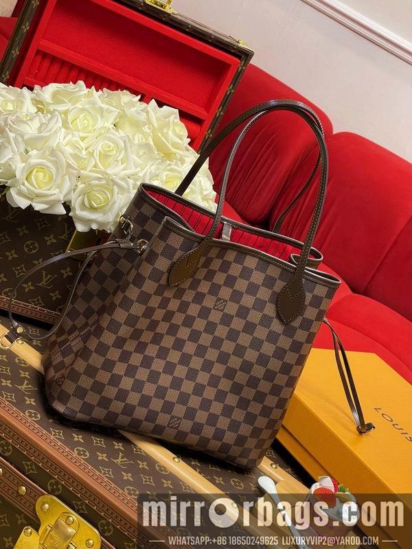 LV Replica Bags Neverfull N41358棕色棋盘格32x29x17cm gf