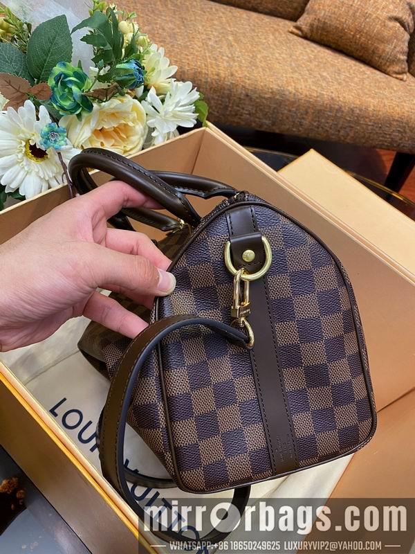 LV Replica Bags Speedy N41368咖啡格25x19x15cm gf