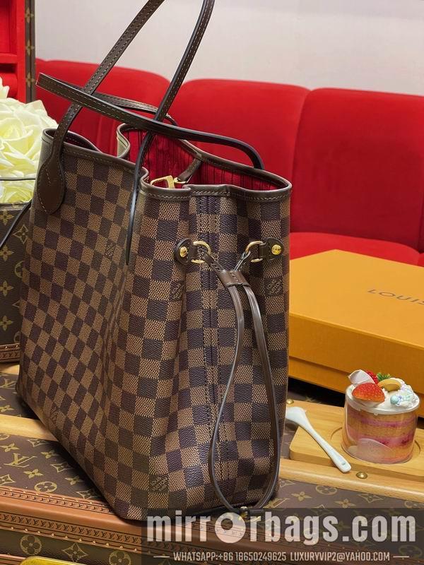 LV Replica Bags Neverfull N41358棕色棋盘格32x29x17cm gf