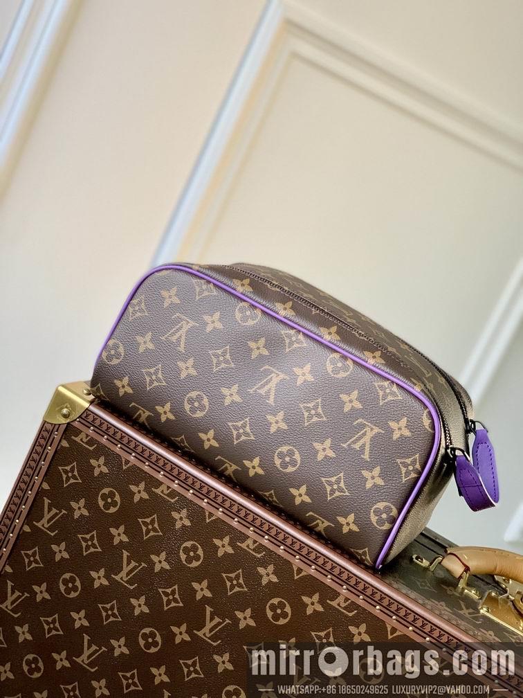 LV Replica Bags Dopp Kit M46253老花 绿紫 28x15x16.5cm gf