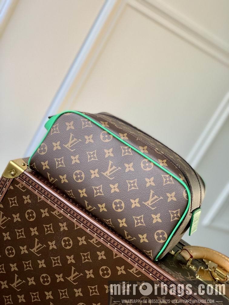 LV Replica Bags Dopp Kit M46253老花 绿紫 28x15x16.5cm gf