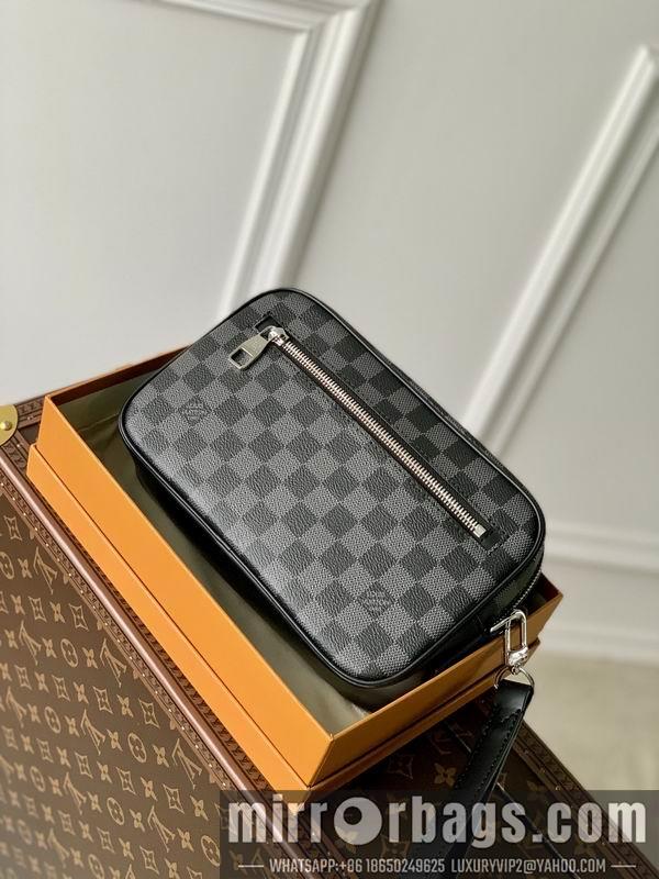 LV Replica Bags Pochette Kasai M41664黑格25x15.5x6.5cm gf