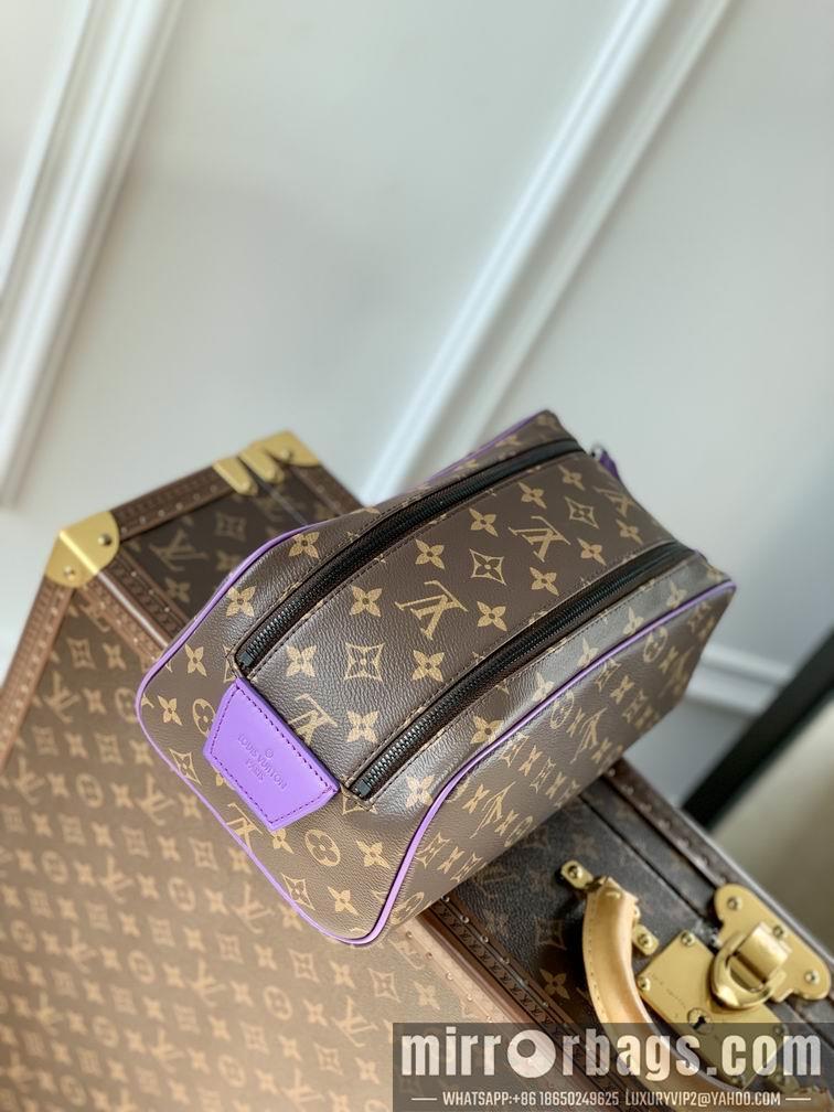 LV Replica Bags Dopp Kit M46253老花 绿紫 28x15x16.5cm gf