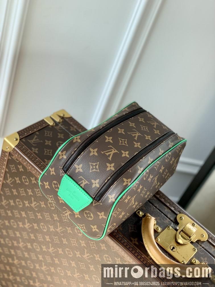 LV Replica Bags Dopp Kit M46253老花 绿紫 28x15x16.5cm gf