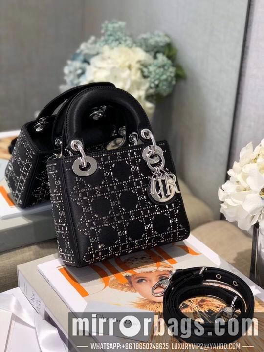 Dior Replica Bags Dior Lady 2011s丝绸烫钻17cm wo