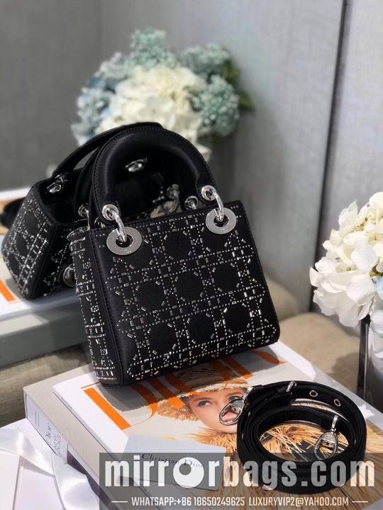 Dior Replica Bags Dior Lady 2011s丝绸烫钻17cm wo