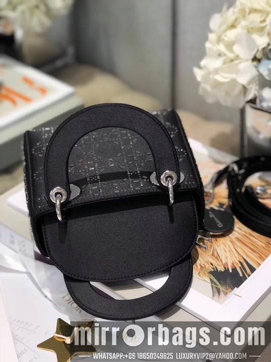 Dior Replica Bags Dior Lady 2011s丝绸烫钻17cm wo