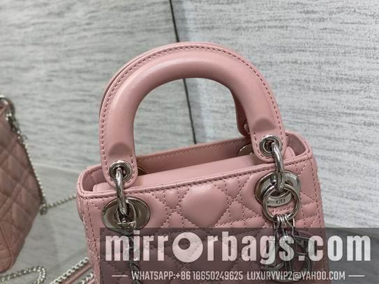 Dior Replica Bags Dior Lady M0505复古粉羊银 17cm wz