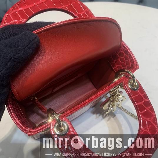 Dior Replica Bags Dior Lady鳄鱼压纹17x7.5x14cm yz