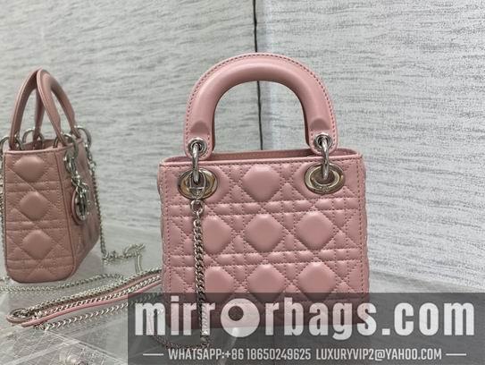 Dior Replica Bags Dior Lady M0505复古粉羊银 17cm wz