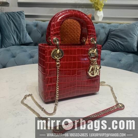 Dior Replica Bags Dior Lady鳄鱼压纹17x7.5x14cm yz