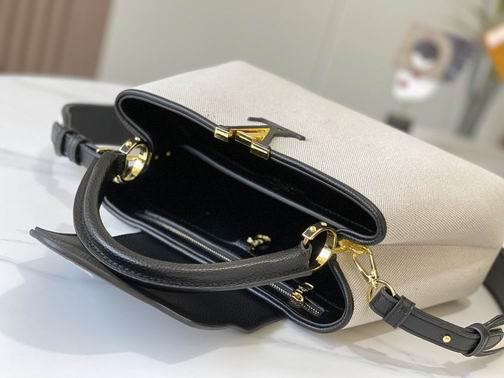 1:1 Louis Vuitton Bags Capucines M59969麻布配黑 31.5x20x11cm cs