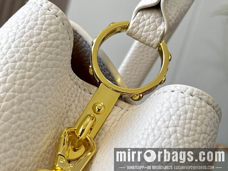 1:1 Louis Vuitton Bags Capucines M21127珍珠白色编织27x18x9cm ss