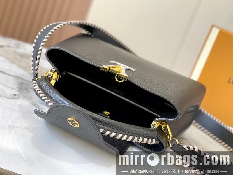 1:1 Louis Vuitton Bags Capucines M21121黑色编织31.5x20x11cm ss
