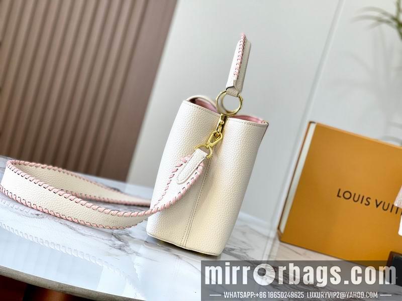 1:1 Louis Vuitton Bags Capucines M21121珍珠白色编织31.5x20x11cm ss