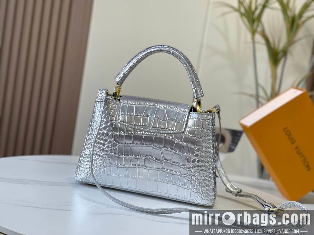 1:1 Louis Vuitton Bags N92967复古银色鳄鱼纹31.5x20x11cm cs