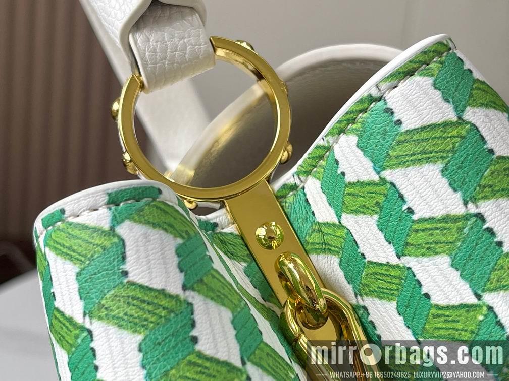 1:1 Louis Vuitton Bags Capucines M59878白色编织 27x18x9cm cs