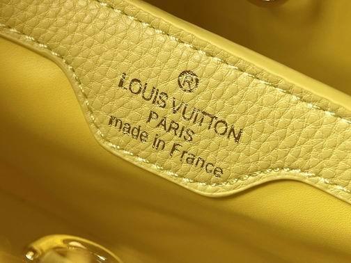 1:1 Louis Vuitton Bags Capucines M59969麻布配蛋黄金扣31.5x20x11cm cs