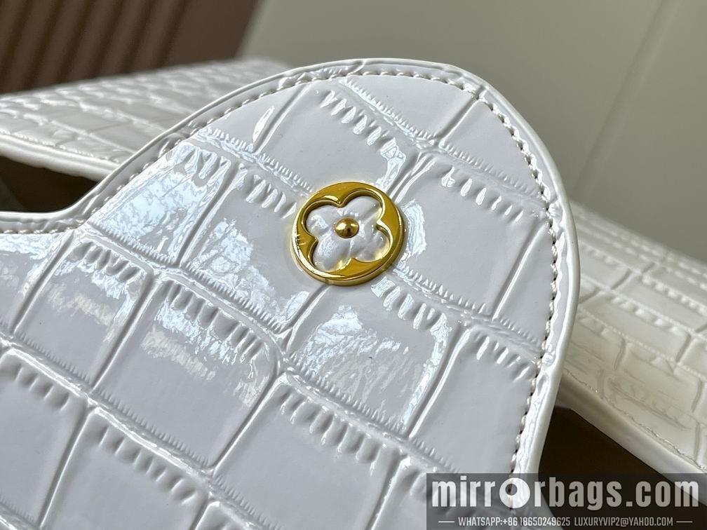 1:1 Louis Vuitton Bags N92967复古白色鳄鱼纹31.5x20x11cm cs