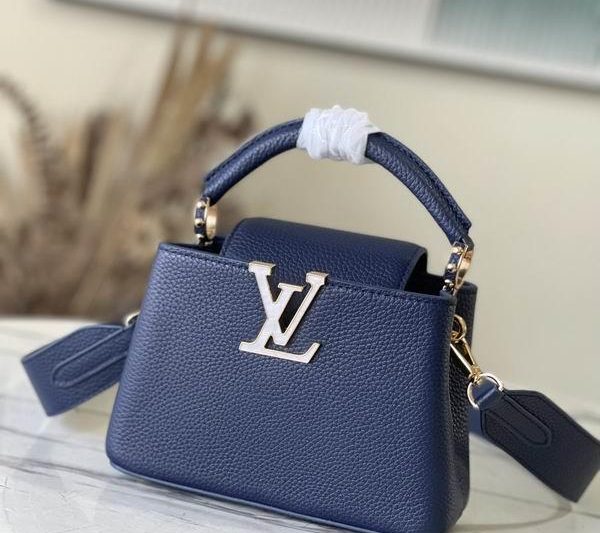 LV Replica Bags Capucines M21150深蓝拼贝母21x14x8cm