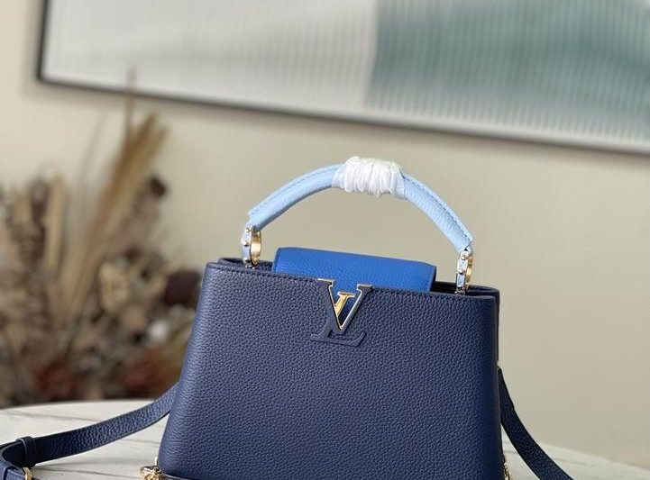 LV Replica Bags M20844蓝拼色珐琅花卉27x18x9cm