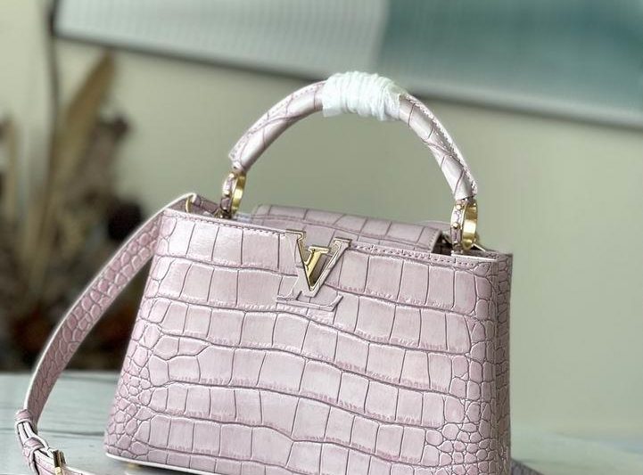 LV Replica Bags Capucines N93163复古粉鳄鱼27x18x9cm