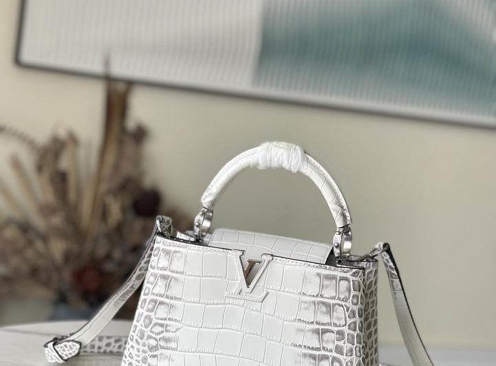 LV Replica Bags Capucines M48865白尼罗鳄鱼纹 27x18x9cm