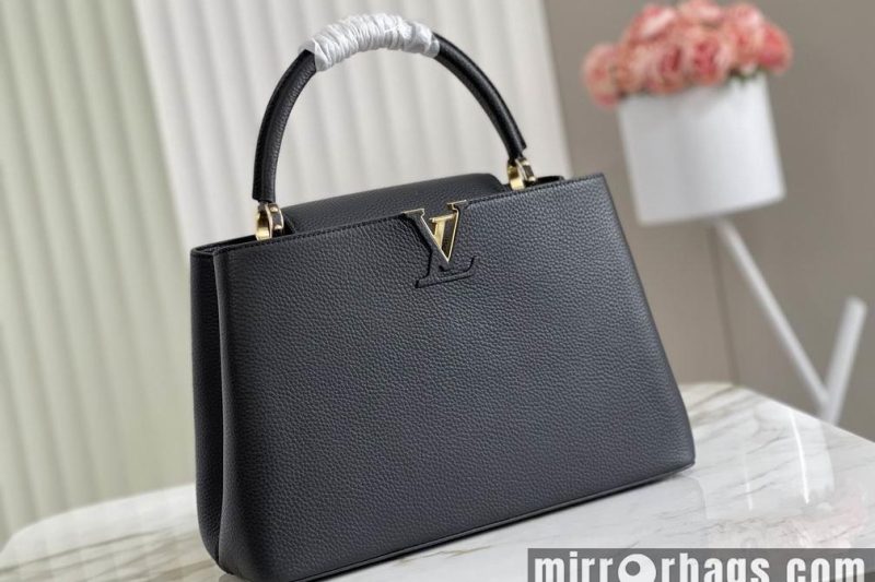 LV Replica Bags Capucines M42259 M48865黑色金扣36x23x14cm gf