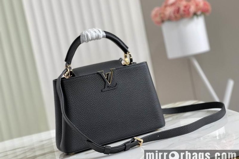 LV Replica Bags Capucines M42259 M48865黑色金扣27x18x9cm gf