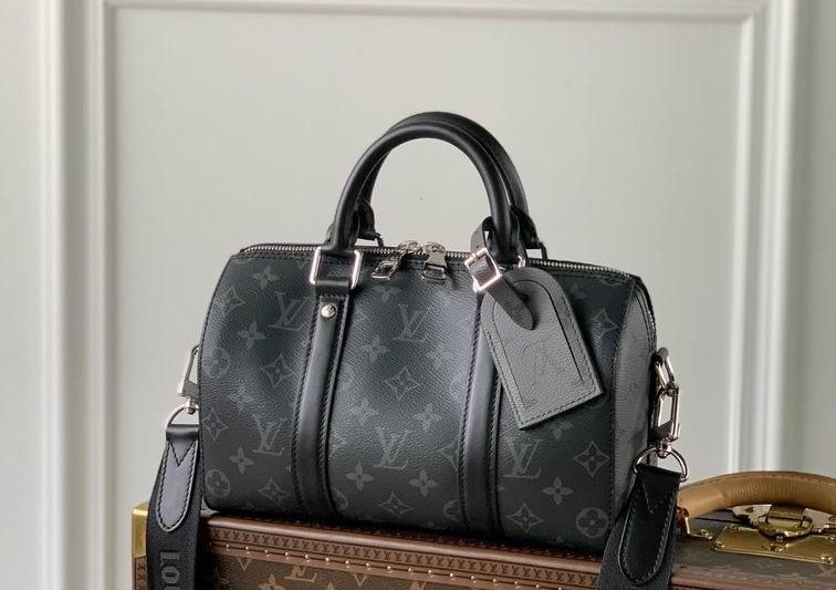 LV Replica Bags Keepall M46271黑花 25x15x11cm